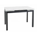 Стол обеденный SIGNAL GD017 белый мрамор/черный мат 110-170/74